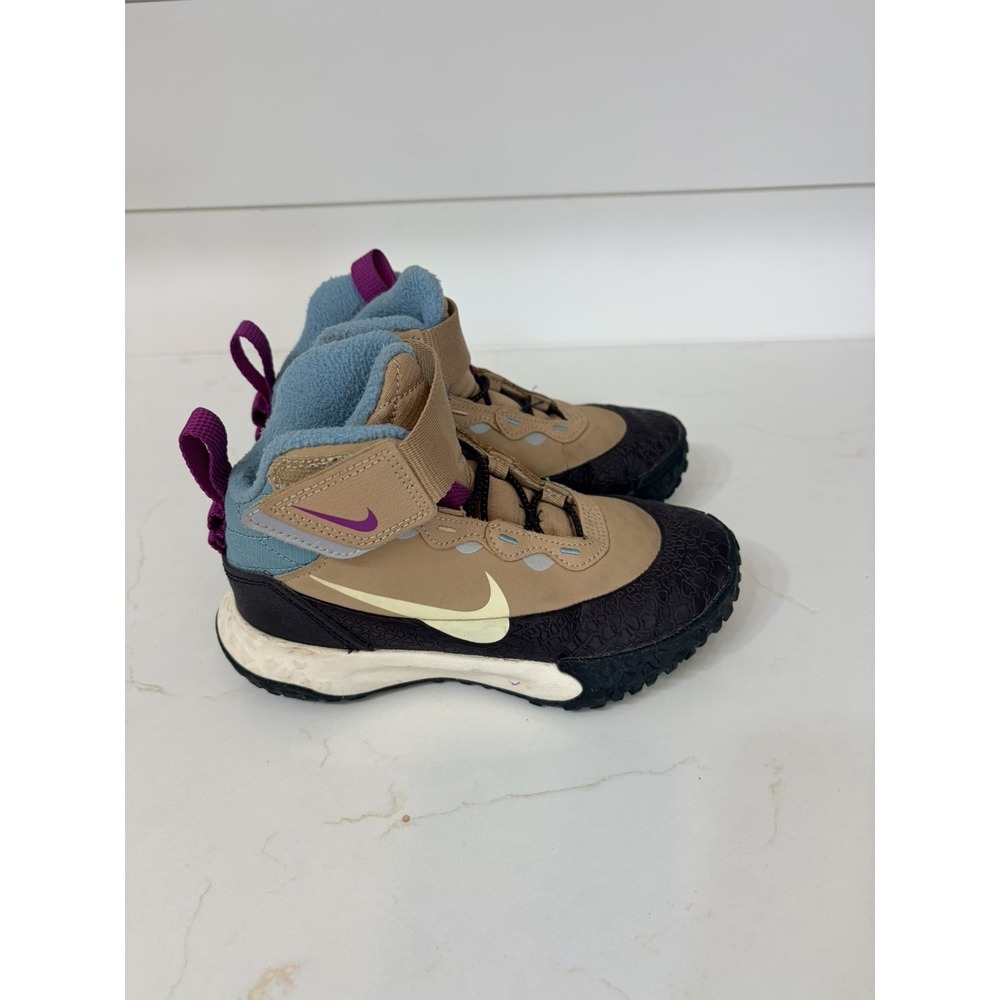 Nike React Terra Gobe ACG Kids Boots Tan Burgundy Teal FV4174-200 Size 12C